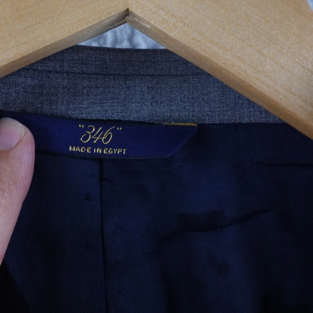 Brooks Brothers 346 Explorer Fitzgerald Men's 44RG Gray‎ Wool Blend Blazer Egypt